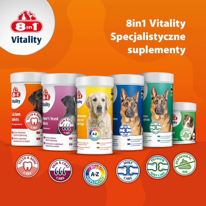 8in1 Vitality Wapń Witaminy dla psów kości i zęby 155 tabletek 9.jpg